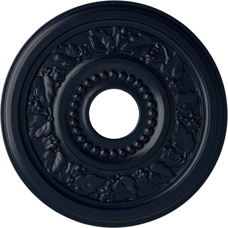 Ekena Millwork Genevieve Ceiling Medallion (Canopies up to 3 1/2"), 16 1/8"OD x 3 1/2"ID x 7/8"P, Midnight Dream CM16GNMDF